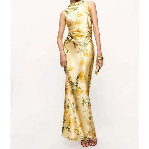 Reformation Anaiis Silk Dress Honeyglow - Picture 13 of 13